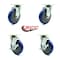 Service Caster Universal Kitchen Casters - 5" Blue Wheel - 2 Swivel 2 w/Brakes SCC-20S514-PPUB-BLUE-TPU1-2-TLB-2 - alternate 2